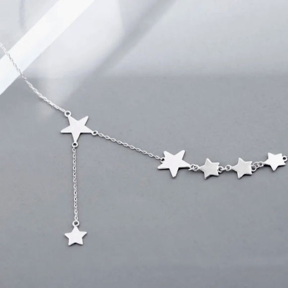 🌟 Silver Star Stars Necklace Choker - Picture 2 of 4